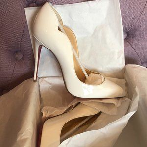 Christian Louboutin Hot Chick Bianco Patent 37